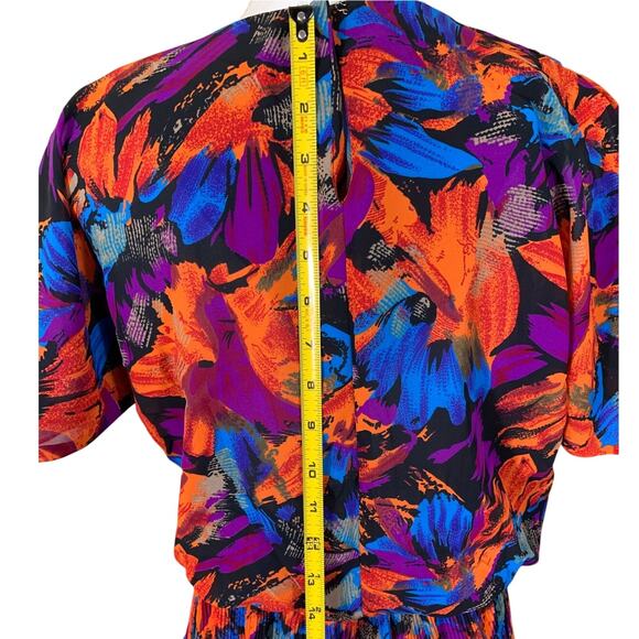 Tropical Layered Size 10 Elastic Waist Floral Flowy Bow Hawaiian Maxi EUC Tiered - Picture 5 of 12